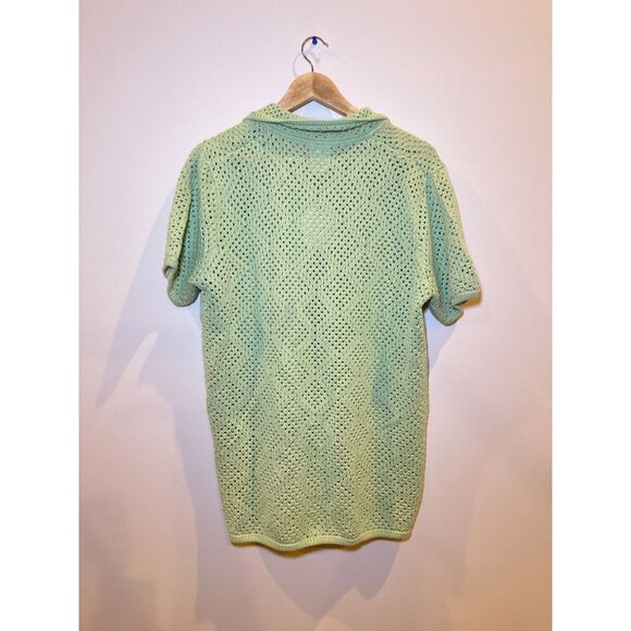 NWT Dandy Del Mar Pistachio Crochet Shirt Large - Picture 7 of 9